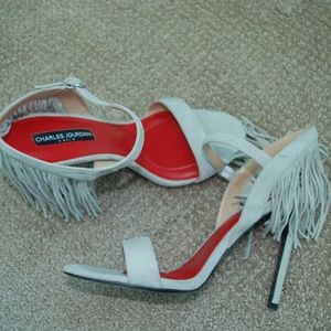 Charles Jourdan Suede Fringe Heel